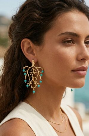 Orecchini realizzati con ottone e pasta di turchese.
lunghezza 5.5cm
peso 8.6gr Spedizione Gratuita