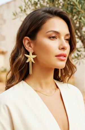 Orecchini realizzati con stella marinain ottone battuto
lunghezza 8cm
peso 14gr Spedizione Gratuita