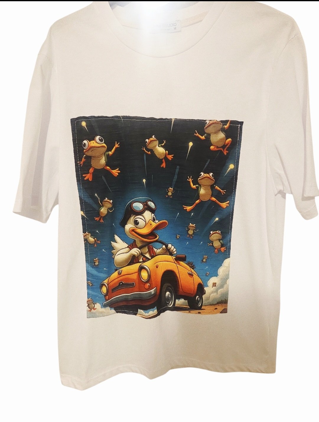 T-shirt Uomo in cotone con stampa Papero , simpatica e briosa.Taglia M Spedizione Gratuita