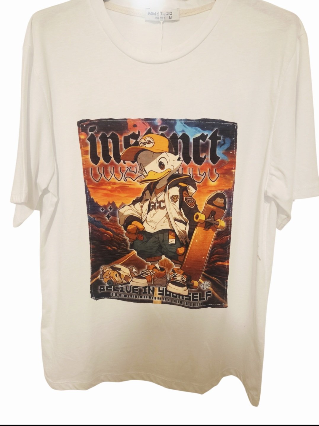 T-shirt Uomo in cotone con stampa Papero , simpatica e briosa.Taglia M Spedizione Gratuita