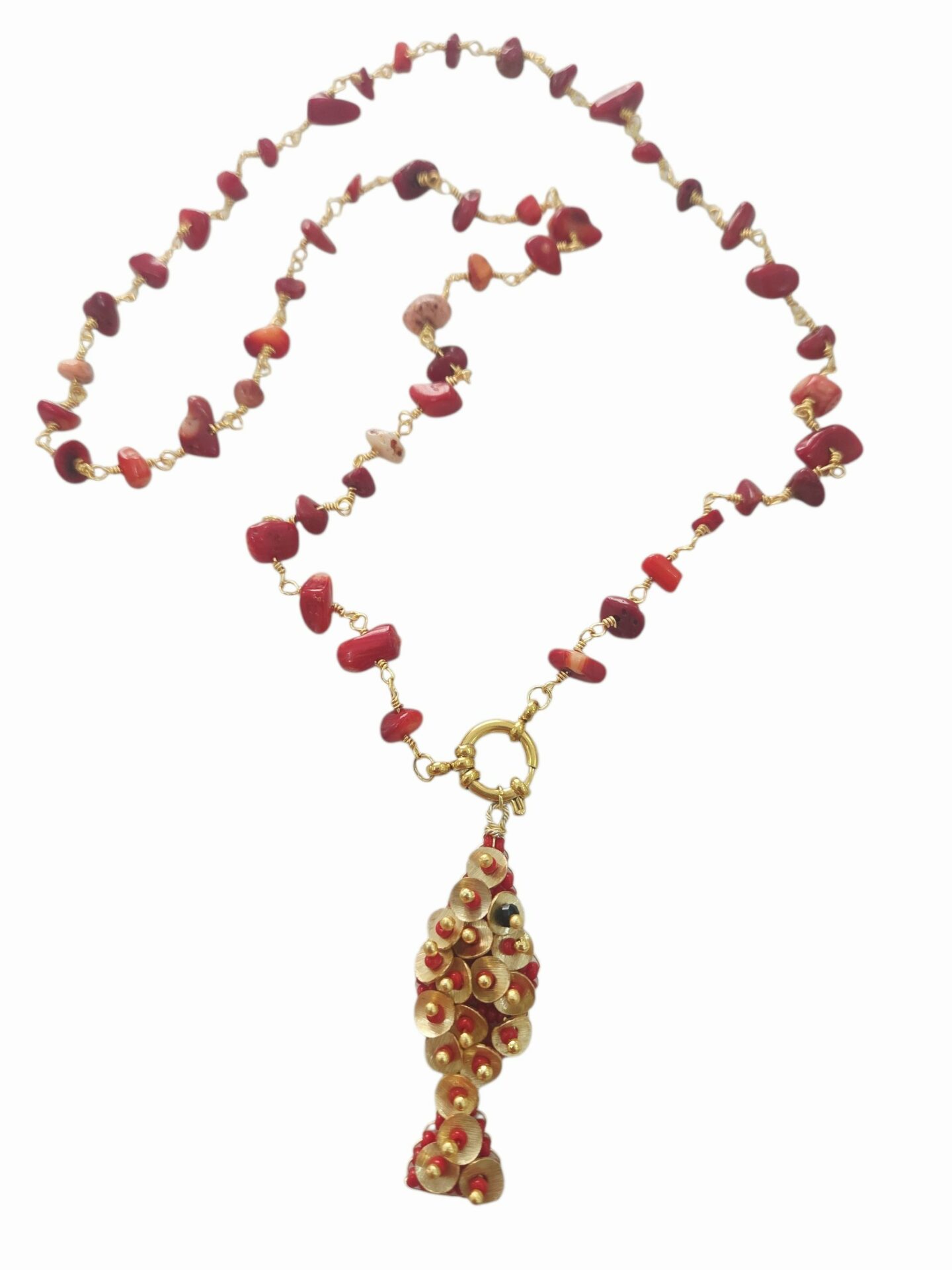 Collana girocollo realizzata con scaglie di corallo bambù e pesciolino realizzato artigianalmente con microperline
lunghezza 60cm Spedizione Gratuita Collana girocollo realizzata con scaglie di corallo bambù e pesciolino realizzato artigianalmente con microperline
lunghezza 60cm Spedizione Gratuita