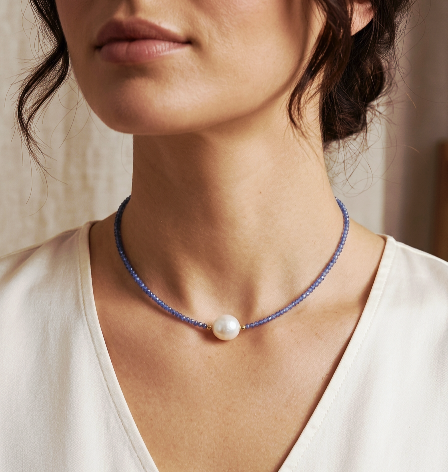 Collana girocollo regolabile realizzata con quarzi blu,perla barocca ed elementi dorati in argento925 placcati oro
lunghezza 45cm Spedizione Gratuita Collana girocollo regolabile realizzata con quarzi blu,perla barocca ed elementi dorati in argento925 placcati oro
lunghezza 45cm Spedizione Gratuita
