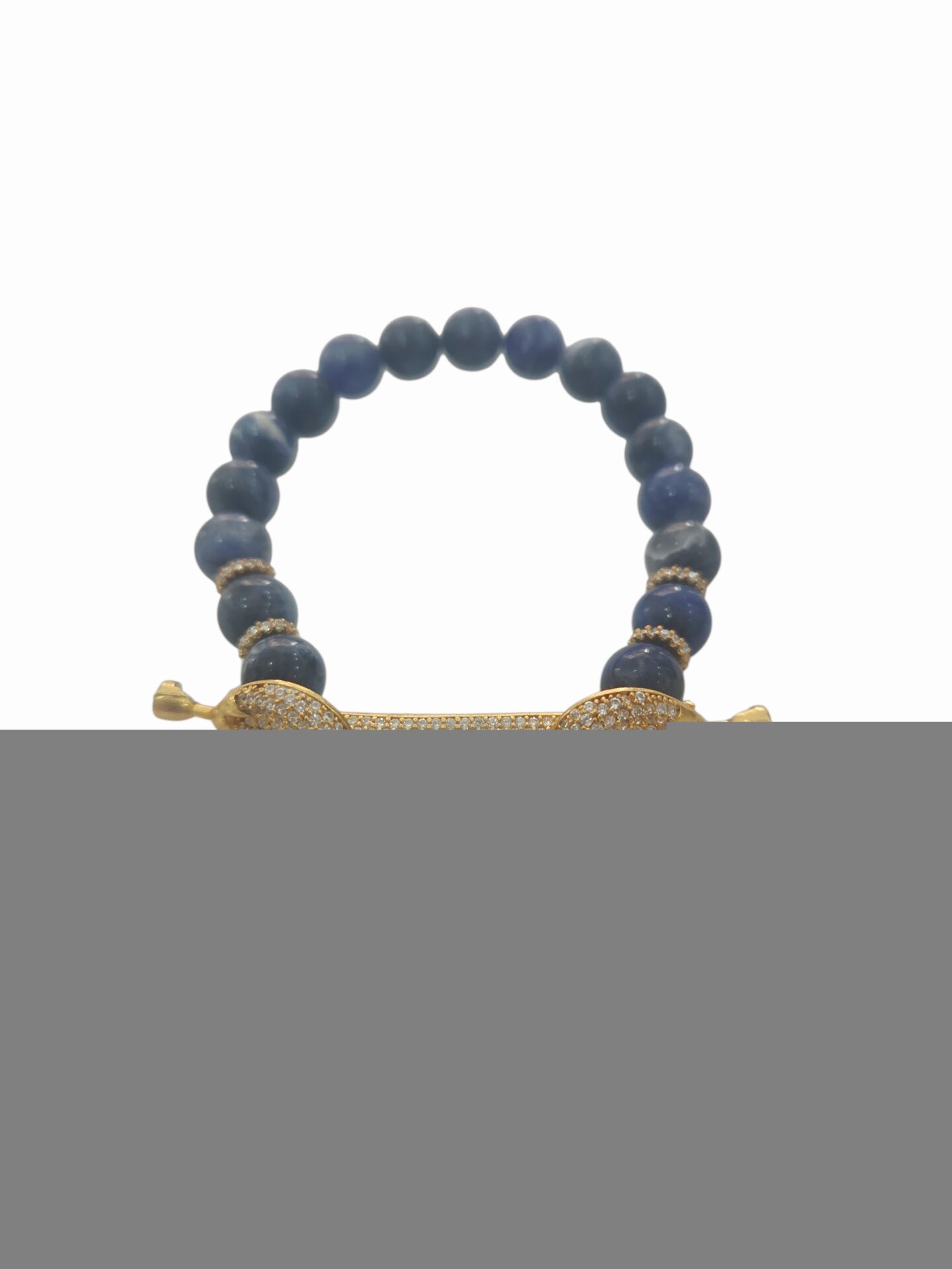 Bracciale elasticizzato realizzato con lapislazzuli,dischetti e centrale con zirconi bianchi su base dorata Spedizione Gratuita Bracciale elasticizzato realizzato con lapislazzuli,dischetti e centrale con zirconi bianchi su base dorata Spedizione Gratuita