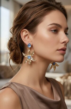 Orecchini fiori realizzati in ottone con occhio di gatto carta da zuccherolunghezza 8cmpeso 13.2gr Spedizione Gratuita Orecchini fiori realizzati in ottone con occhio di gatto carta da zuccherolunghezza 8cmpeso 13.2gr Spedizione Gratuita