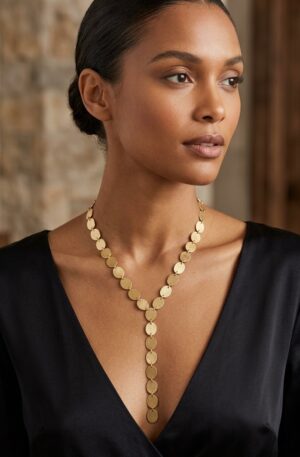 Collana regolabile realizzata con ovali dorati zigrinati in ottone,super leggera.
lunghezza 46cm Spedizione Gratuita