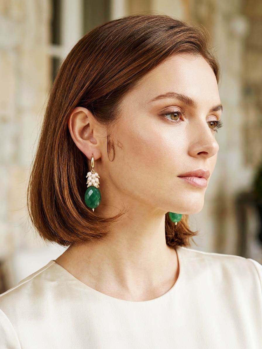 Orecchini realizzati con agata verde,grappolo di perline dinfiume ed ematite. monachella in ottone
lunghezza 6cm
peso 9.4gr Spedizione Gratuita Orecchini realizzati con agata verde,grappolo di perline dinfiume ed ematite. monachella in ottone
lunghezza 6cm
peso 9.4gr Spedizione Gratuita