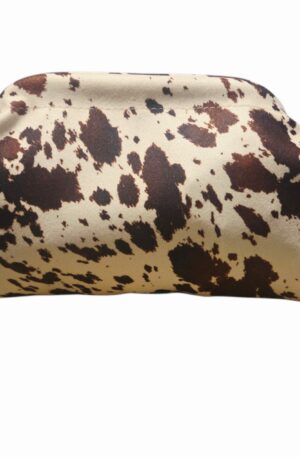 Pochette in tessuto muccato marrone ,dotata di catenella dorata,interno nudo. Misure L31 H18 Spedizione Gratuita