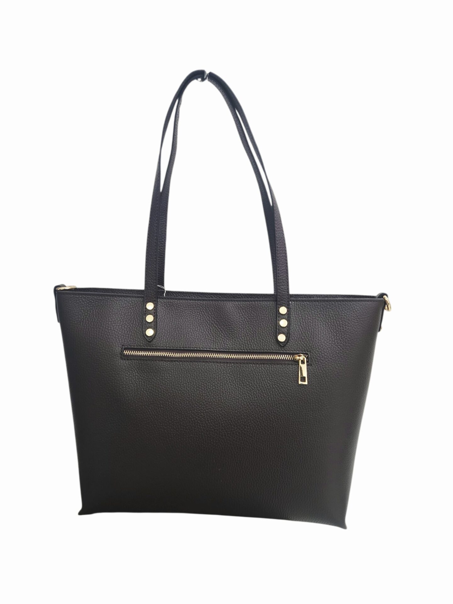 Borsa in vera pelle marrone, made Italy,molto capiente con manici ampi e tracolla,chiusura con zip,interno foderato con 3 scomparti centrale con zip e tasche laterali.misura H29 B15 L36 ampiezza manico 29cm Spedizione Gratuita